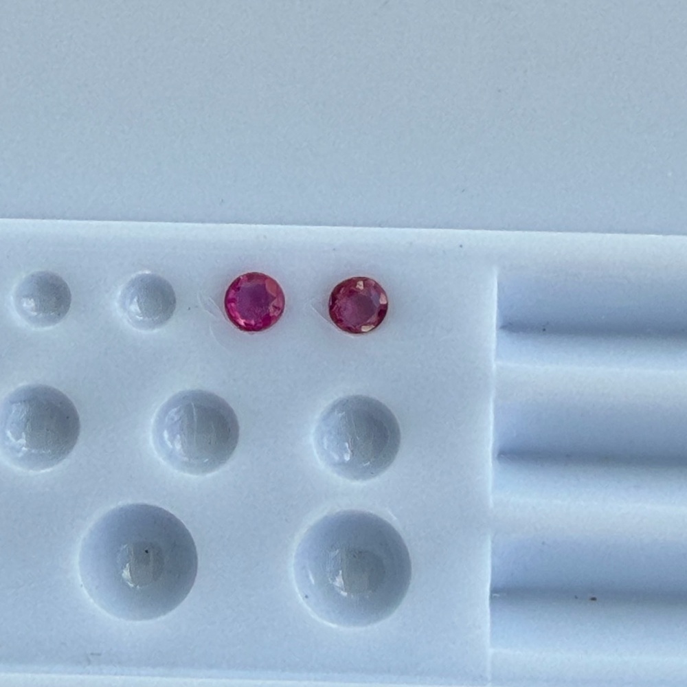 Ruby loose Gemstones (2) 3mm rounds  .28 carats
